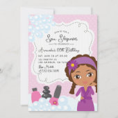 Girl Spa Sleepover Birthday Party Invitation Kaart (Voorkant)