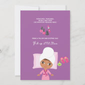 Girl Spa Sleepover Birthday Party Invitation Kaart (Achterkant)