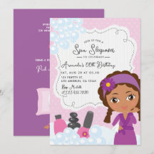 Girl Spa Sleepover Birthday Party Invitation