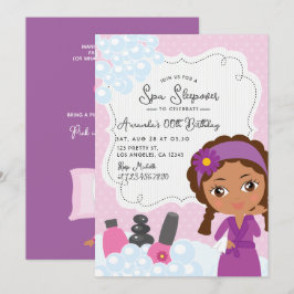 Girl Spa Sleepover Birthday Party Invitation Kaart
