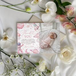 Girl Space Photo Thank You Card Kaart