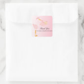 Girl Special Delivery Stork Baby shower Sticker (Tas)