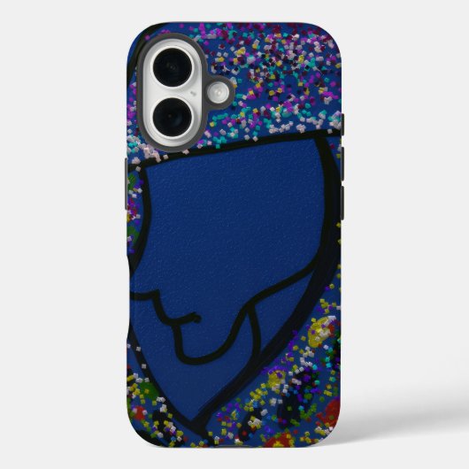 Girl Spotted Glitter Print Hair Case-Mate iPhone Case (Achterkant)