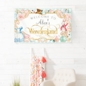 Girl Spring jarig Alice in wonderland theefeestje Spandoek (Insitu)