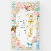 Girl Spring jarig Alice in wonderland theefeestje Spandoek (Verticaal)