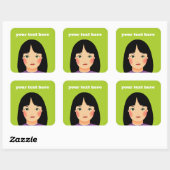 Girl Square Sticker (Vel)