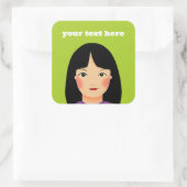 Girl Square Sticker (Tas)