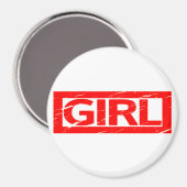 Girl Stamp Magneet (Voorkant / Achterkant)