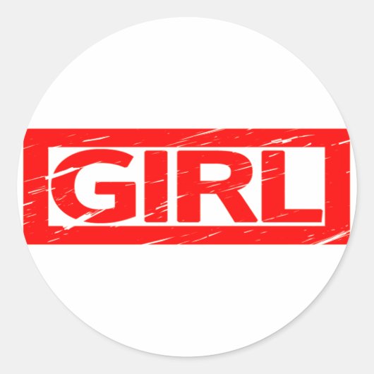 Girl Stamp Ronde Sticker (Voorkant)