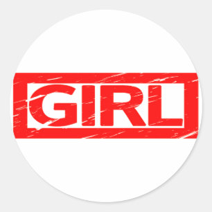 Girl Stamp Ronde Sticker