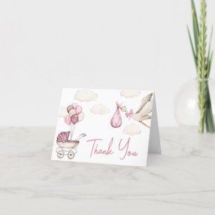 Girl Storck Special Delivery Baby shower Bedankkaart