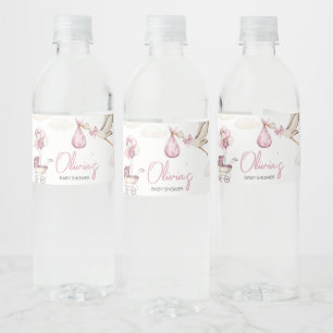 Girl Storck Special Delivery Baby shower Waterfles Etiket