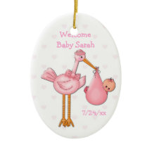 Girl Stork Ornament
