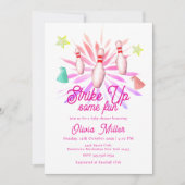 Girl Strike Up Some Fun Bowling Sport Baby Shower Kaart (Voorkant)