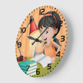 Girl Studying at Desk Doing Homework Grote Klok (Hoek)