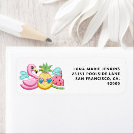 Girl Summer Beach Birthday Return Label