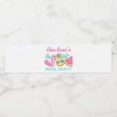 Girl Summer Beach Birthday Waterfles Etiket (Enkel label)