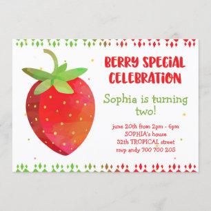 Girl Summer Birthday Berry Special aardbery Cute Kaart