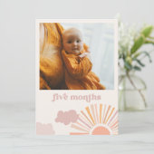 Girl Sun Maandelijks Banner - Vijf maanden Kaart (Staand voorkant)