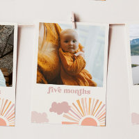 Girl Sun Maandelijks Banner - Vijf maanden Kaart