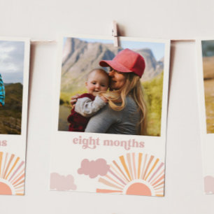 Girl Sun Maandelijkse Banner Kaart - Acht maanden