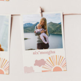 Girl Sun Maandelijkse Banner Kaart - Zes maanden