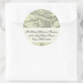  Girl Sunflower Return-adreslabel Ronde Sticker (Tas)