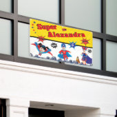 Girl Superheld American Special Birthday Gift Spandoek (Buitenkant Gebouw)