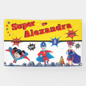 Girl Superheld American Special Birthday Gift Spandoek (Horizontaal)