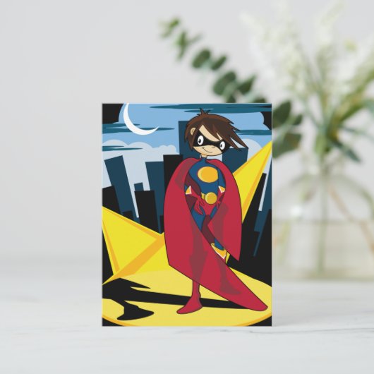 Girl Superheld Briefkaart (Staand voorkant)