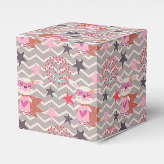 Girl Superheld Bunny Bedankdoosjes (Voorkant Zijde)