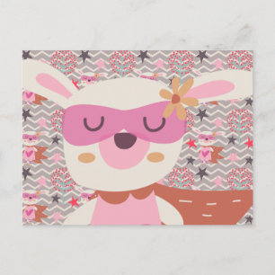 Girl Superheld Bunny Briefkaart