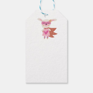 Girl Superheld Bunny Cadeaulabel