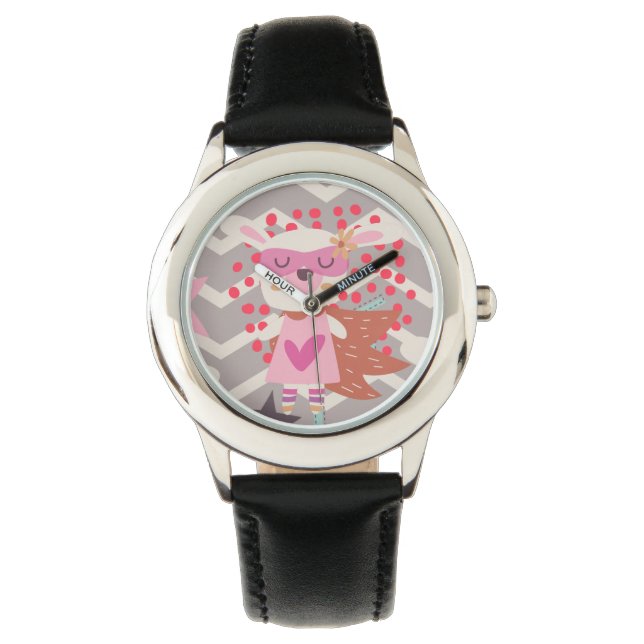 Girl Superheld Bunny Horloge (Voorkant)