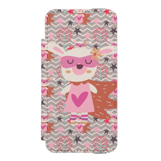 Girl Superheld Bunny Incipio iPhone Portemonnee Hoesje (Voorkant Agenda)
