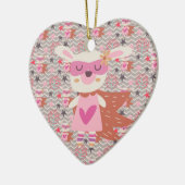 Girl Superheld Bunny Keramisch Ornament (Links)
