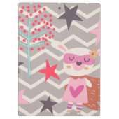 Girl Superheld Bunny Klembord (Achterkant)