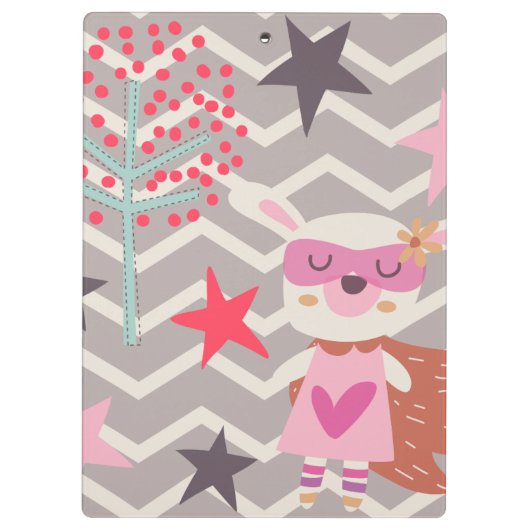 Girl Superheld Bunny Klembord (Achterkant)