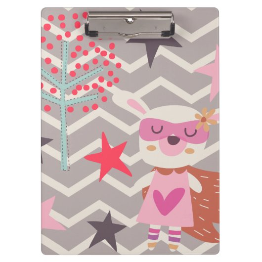 Girl Superheld Bunny Klembord (Voorkant)