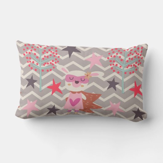 Girl Superheld Bunny Kussen (Achterkant)