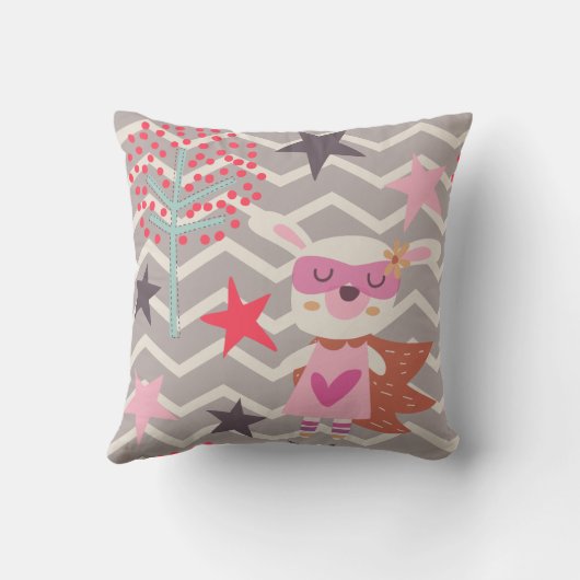 Girl Superheld Bunny Kussen (Achterkant)