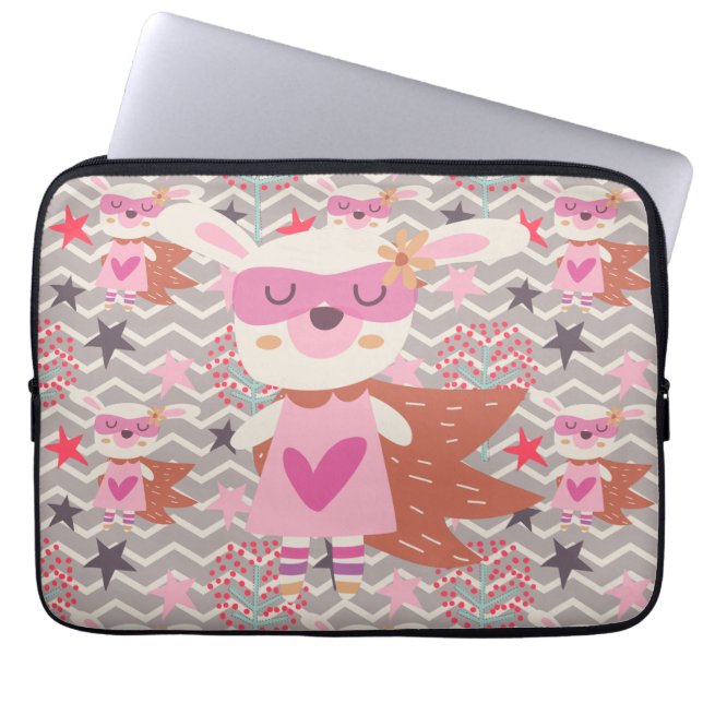 Girl Superheld Bunny Laptop Sleeve (Voorkant)
