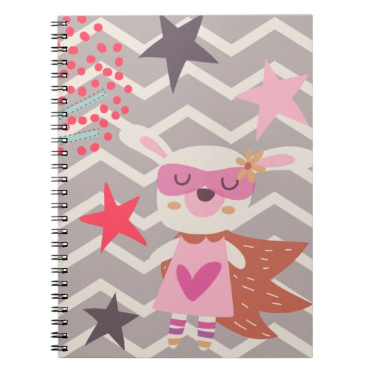 Girl Superheld Bunny Notitieboek (Voorkant)