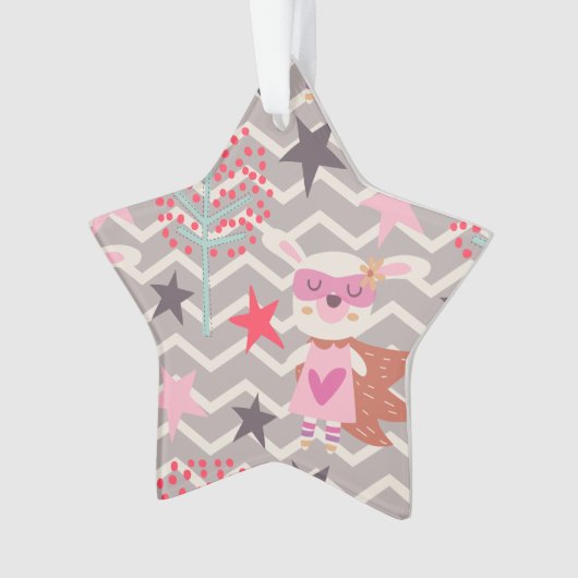 Girl Superheld Bunny Ornament (voorkant)