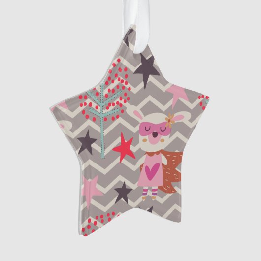 Girl Superheld Bunny Ornament (voorkant)