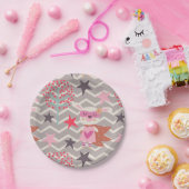 Girl Superheld Bunny Papieren Bordje (Feest)