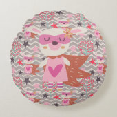 Girl Superheld Bunny Rond Kussen (Voorkant)