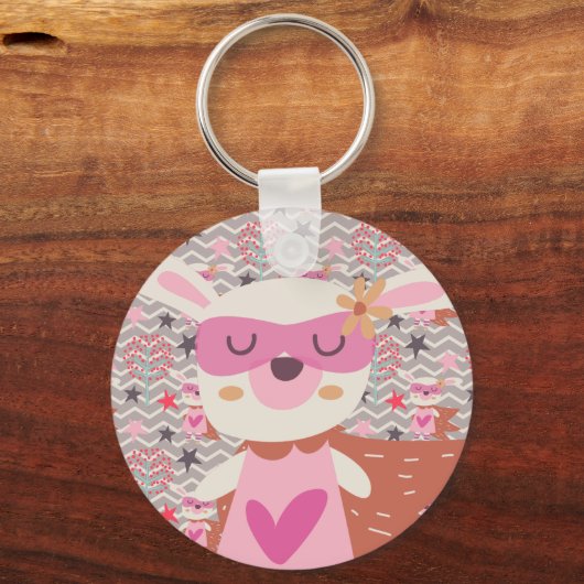 Girl Superheld Bunny Sleutelhanger (Voorkant)