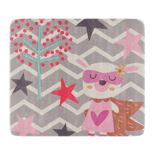 Girl Superheld Bunny Snijplank (Voorkant)