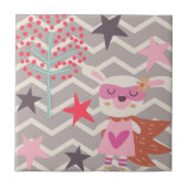 Girl Superheld Bunny Tegeltje (Voorkant)